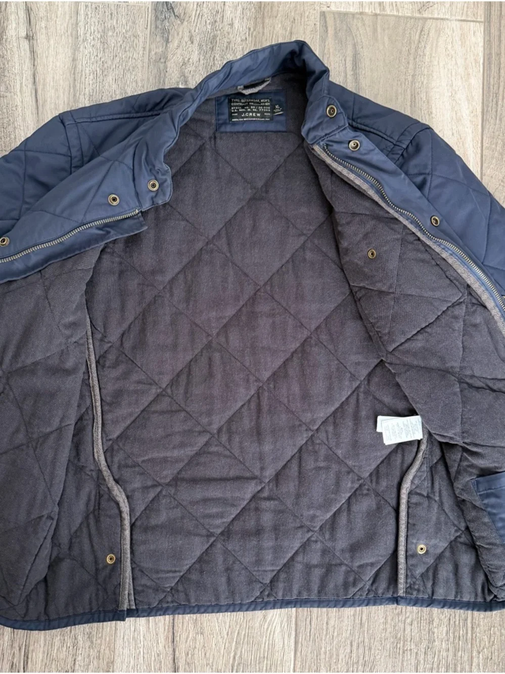 Quilted J Crew Sussex Barn Chore Jacket Sz XL Navy - Picture 8 of 10